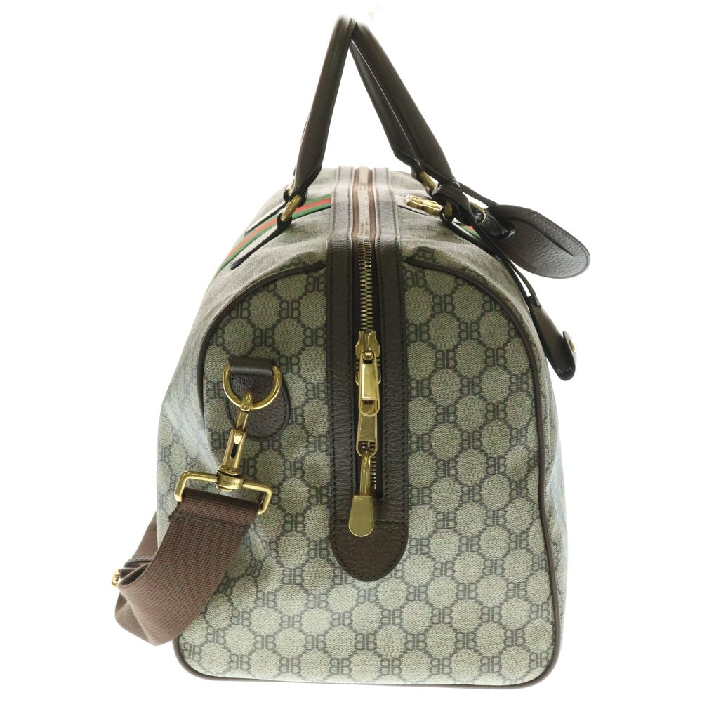 BALENCIAGA(バレンシアガ) ×GUCCI The Hacker Graffiti Medium Duffel Bag 680124 ×グッチ BB総柄グラフィティ2WAYボストンバッグ ベージュ