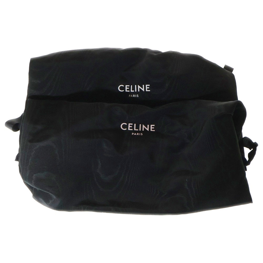 CELINE(セリーヌ) Les Bois Leather Wedge Sandal ハラコウェッジソールサンダル ブラック/ホワイト BF1119