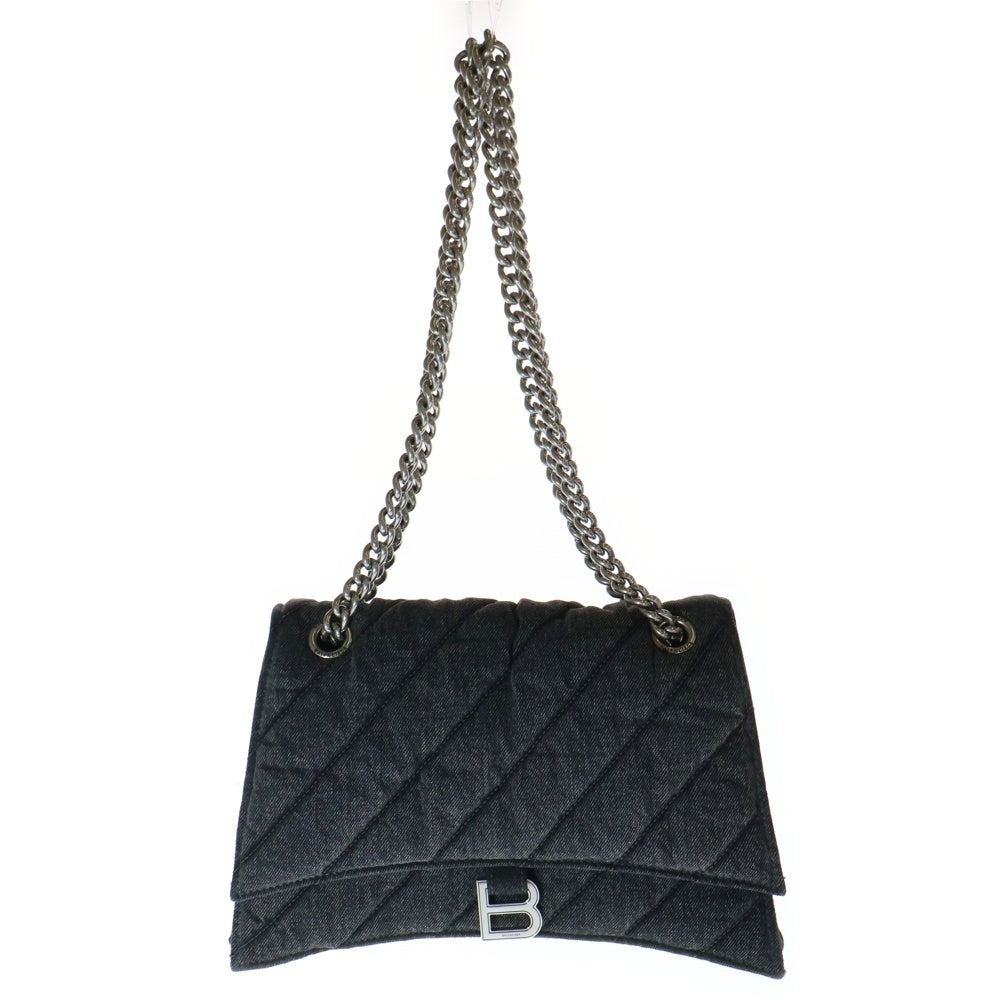 BALENCIAGA(バレンシアガ) Crush Chain Bag 716393 クラッシュ チェーンバッグ Bロゴ ブラック