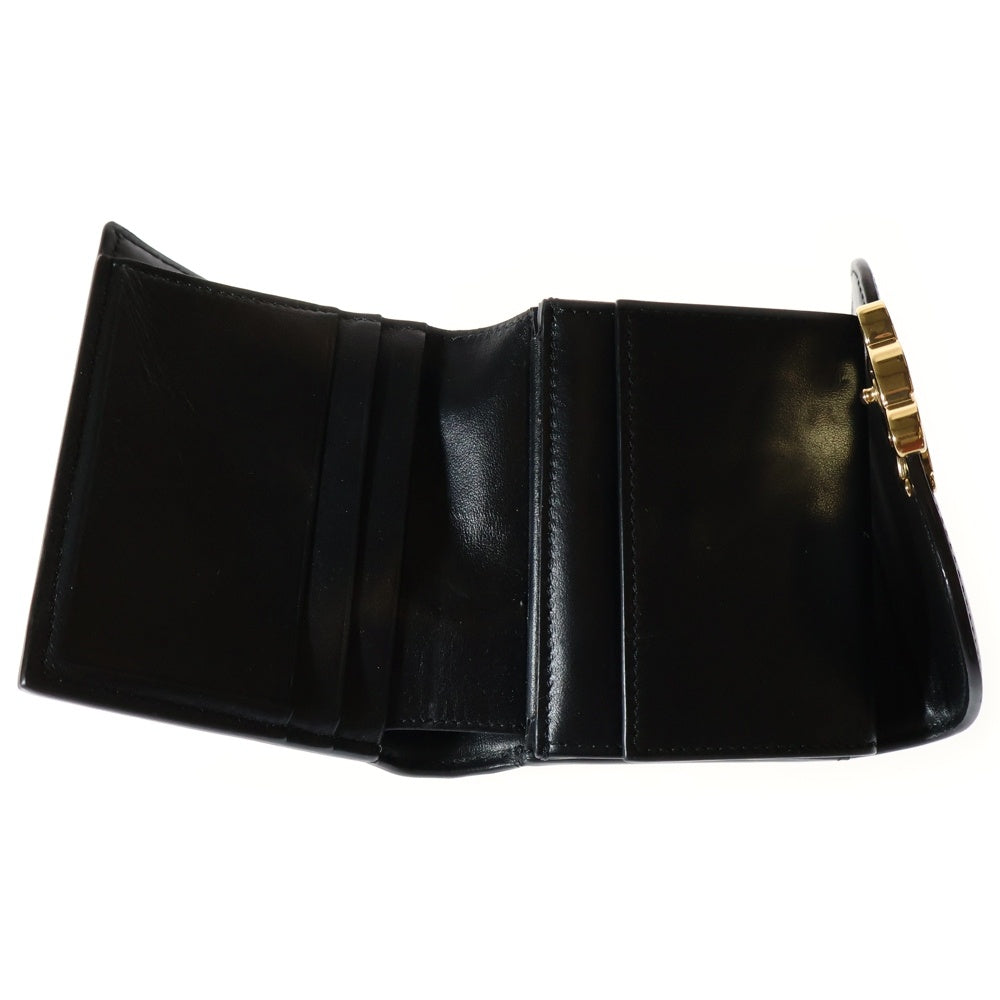 CELINE(セリーヌ) トリオンフ キャンバス スモールフラップウォレット 三つ折り財布 10D782DAW ホワイト/ブラック