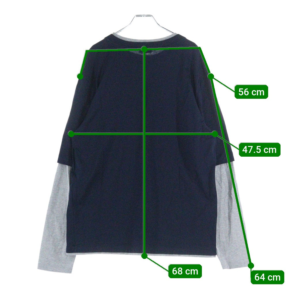 CELINE(セリーヌ) 25SS レイヤードルーズ長袖Tシャツ RX06N671Q ネイビー