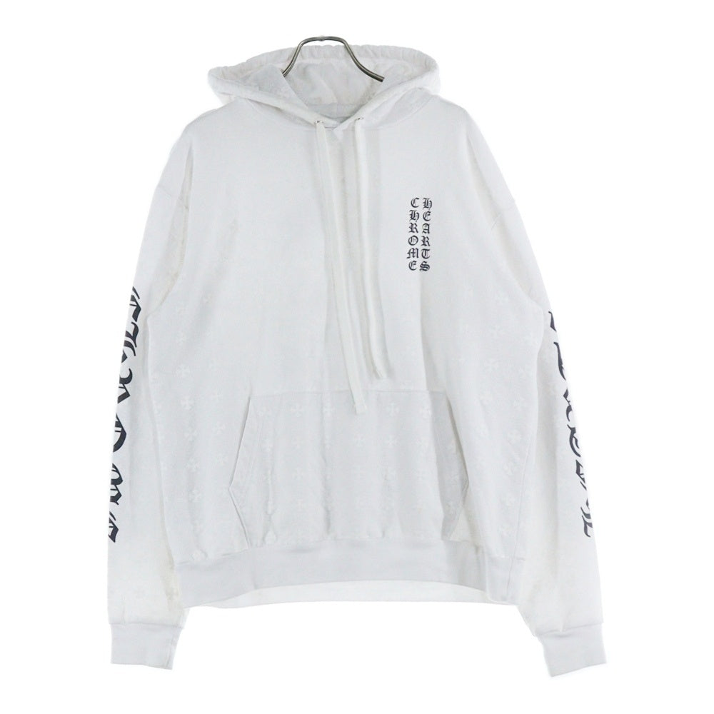 CHROME HEARTS(クロムハーツ) HD PLVR CH PLS PRNT CHプラス総柄 ホースシュープリントプルオーバーフーディー スウェットパーカー ホワイト