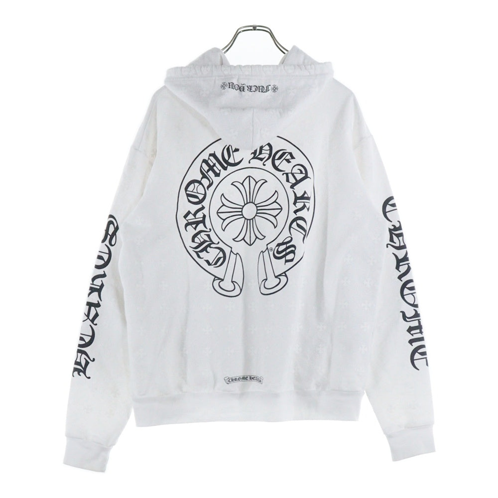 CHROME HEARTS(クロムハーツ) HD PLVR CH PLS PRNT CHプラス総柄 ホースシュープリントプルオーバーフーディー スウェットパーカー ホワイト