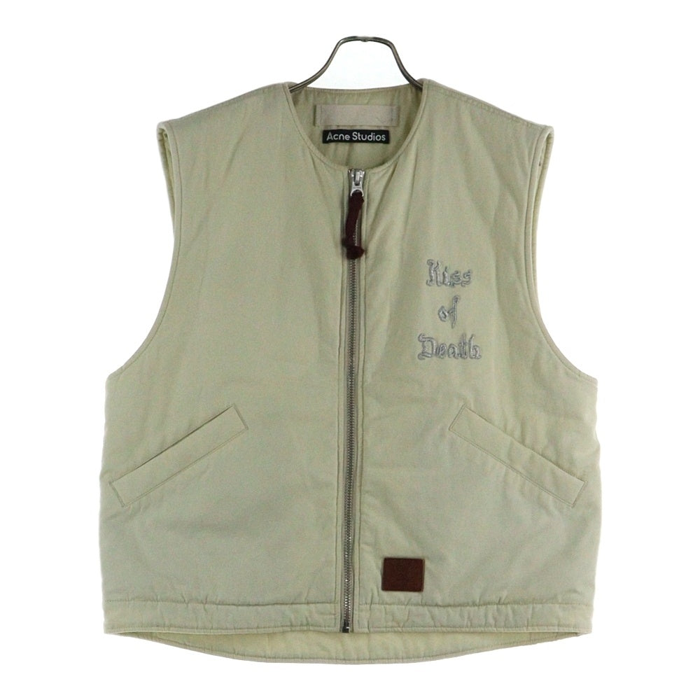 Acne Studios(アクネ ストゥディオズ) Kiss Of Death Appliqued Vest FA-UX- OUTW000069 C90083- キスオブデス ジップアップベスト ホワイト