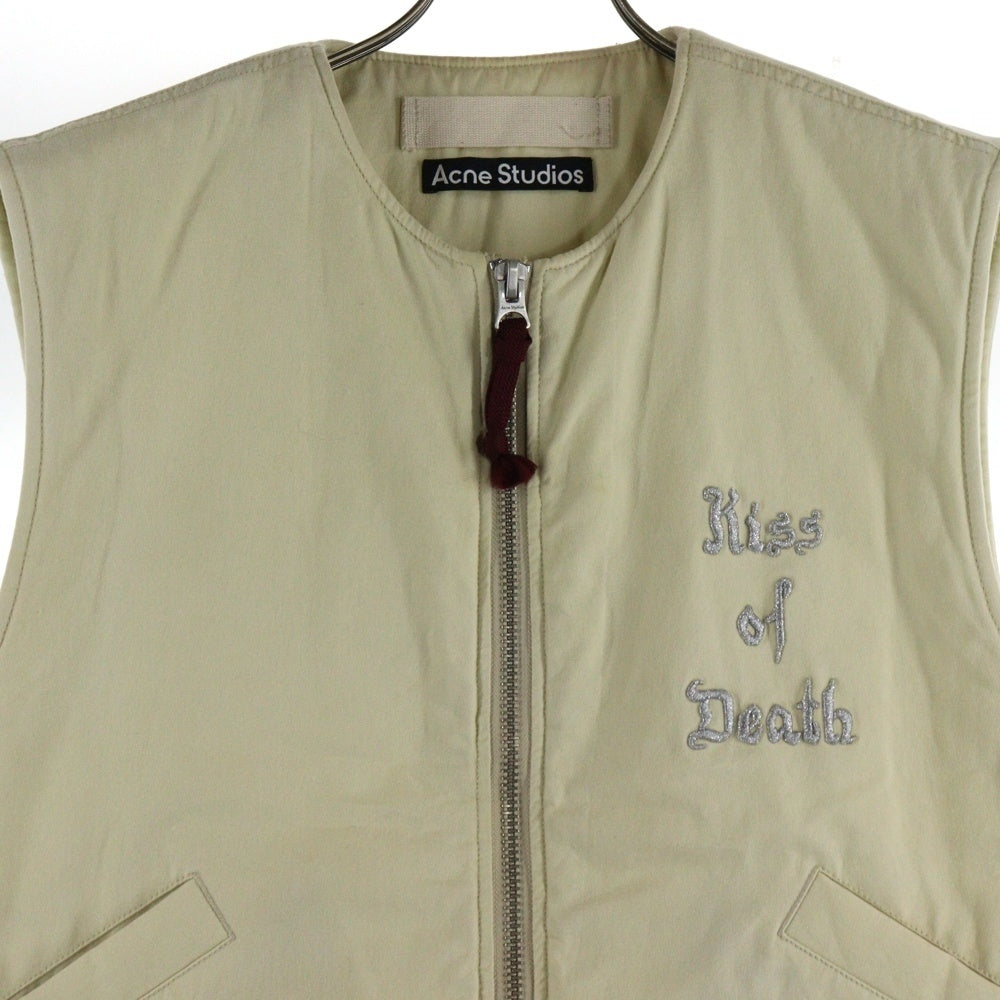 Acne Studios(アクネ ストゥディオズ) Kiss Of Death Appliqued Vest FA-UX- OUTW000069 C90083- キスオブデス ジップアップベスト ホワイト