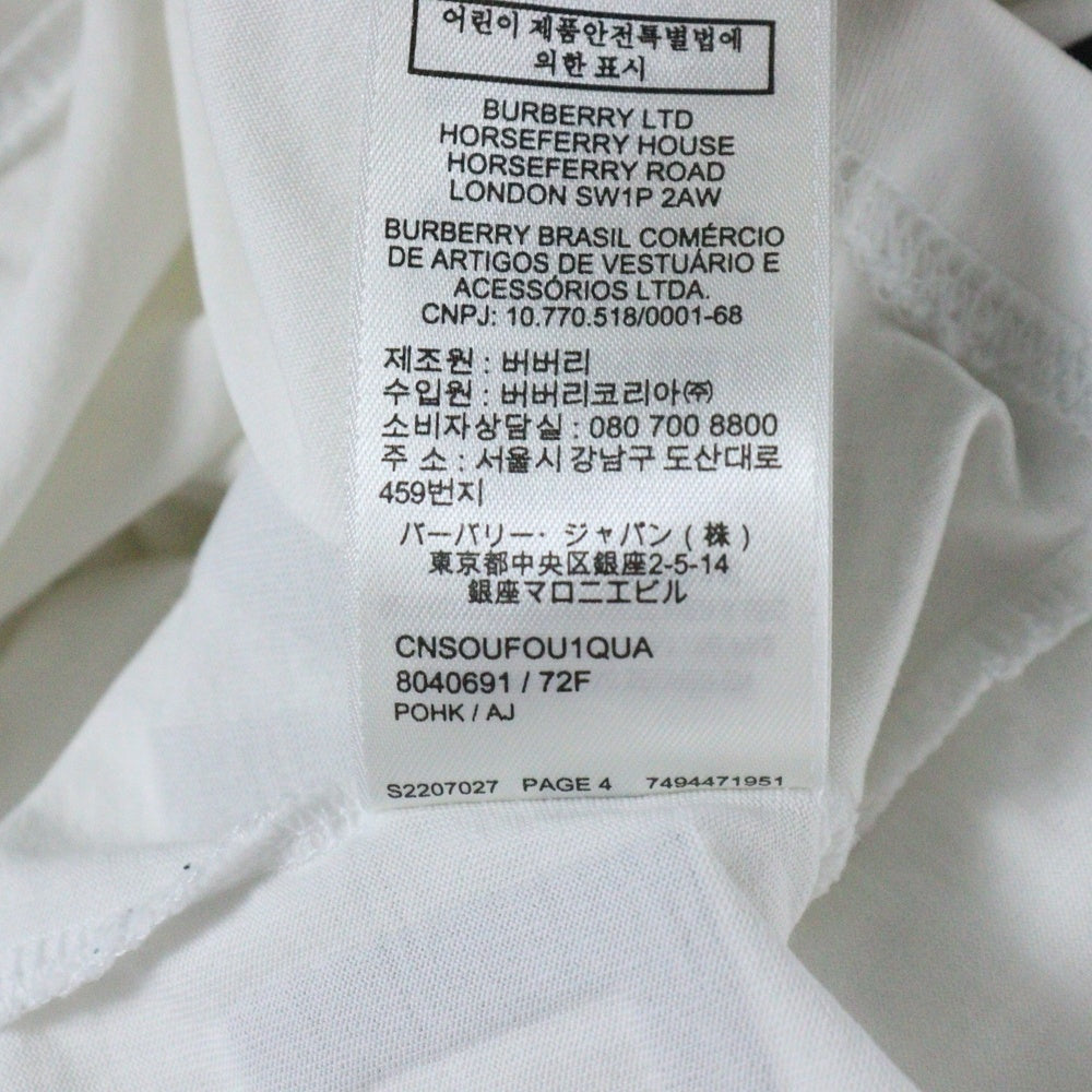 BURBERRY(バーバリー) HORSE FERRY PRINT 8040691 ホース フェリー プリント クルーネック半袖Tシャツ カットソー ホワイト