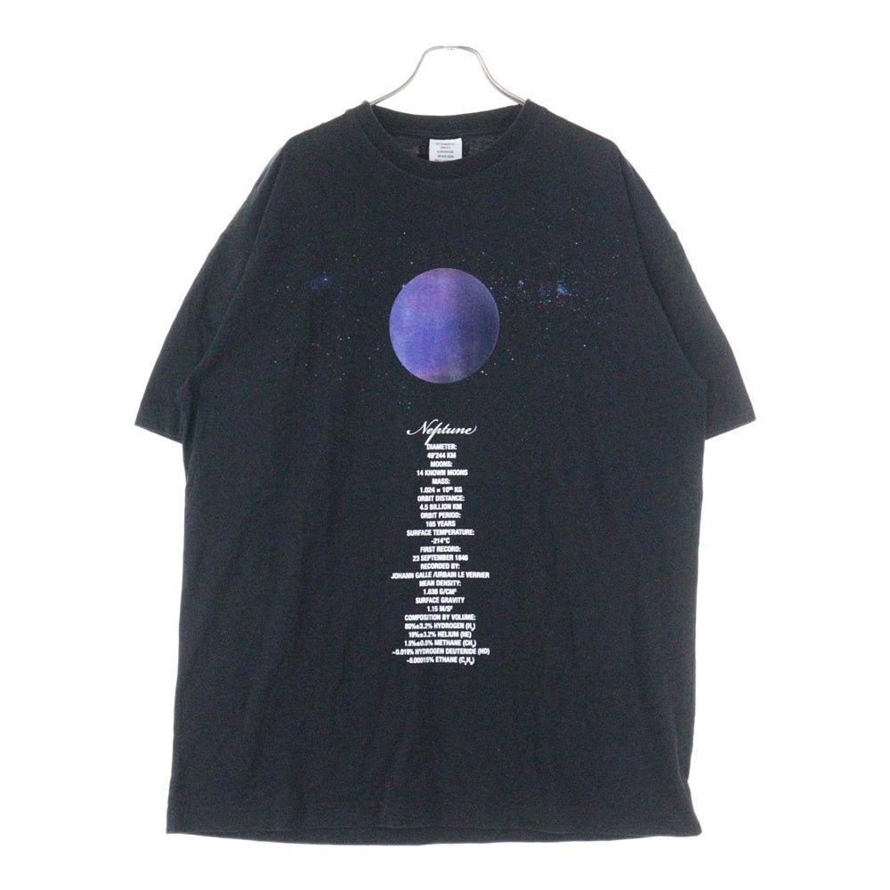 VETEMENTS(ヴェトモン) PLANET NUMBER TEE UAH20TTR901 プラネット ナンバリング 半袖Tシャツ カットソー ブラック