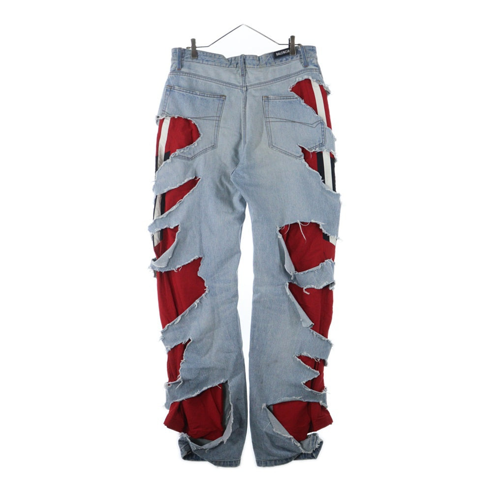 BALENCIAGA(バレンシアガ) 21AW SLASHED デニムパンツ レイヤード ダメージ加工 662764 TBP46 インディゴ