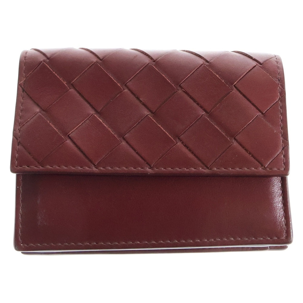 BOTTEGA VENETA(ボッテガヴェネタ) イントレチャート パスケース 名刺入れ レザー バーガンディ 605720