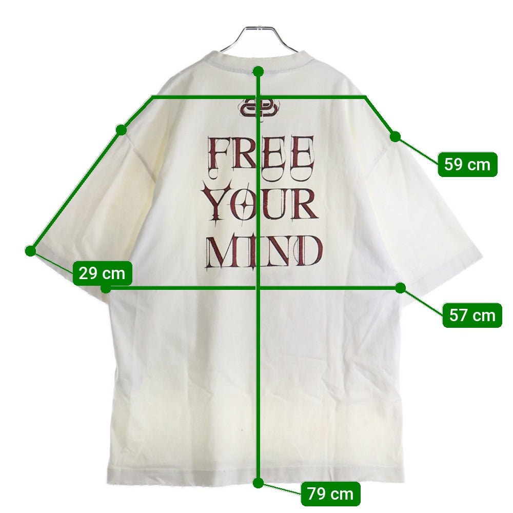 BALENCIAGA(バレンシアガ) 20AW FREE YOUR MIND T-SHIRT フリーマインド 半袖カットソー 半袖Tシャツ ホワイト 641614 TJV78