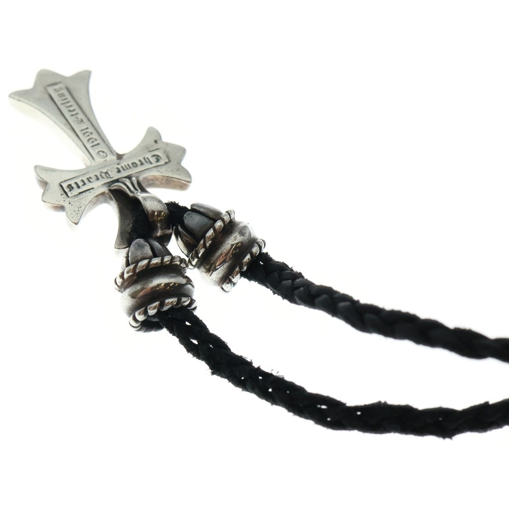 CHROME HEARTS(クロムハーツ) CH CRS SML CL スモールCHクロス クリンプト レザーブレイド ネックレス シルバー/ブラック BCA217