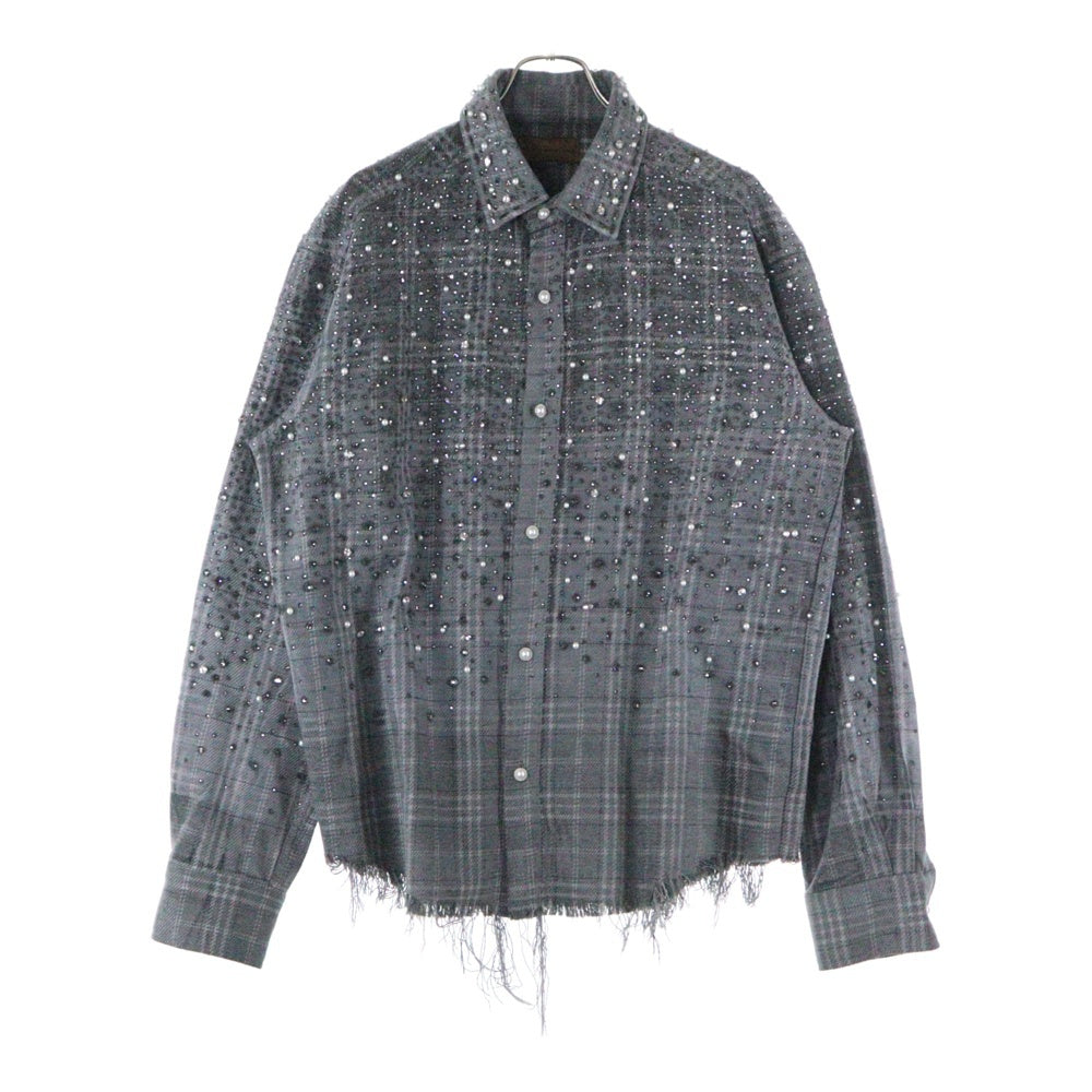 BIRTH OF ROYAL CHILD(バースオブロイヤルチャイルド) Pearl And Diamond Shirt 2511-15015-0020003 パールアンドダイヤモンド装飾長袖シャツ ブラック