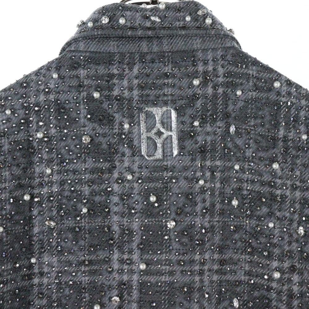 BIRTH OF ROYAL CHILD(バースオブロイヤルチャイルド) Pearl And Diamond Shirt 2511-15015-0020003 パールアンドダイヤモンド装飾長袖シャツ ブラック