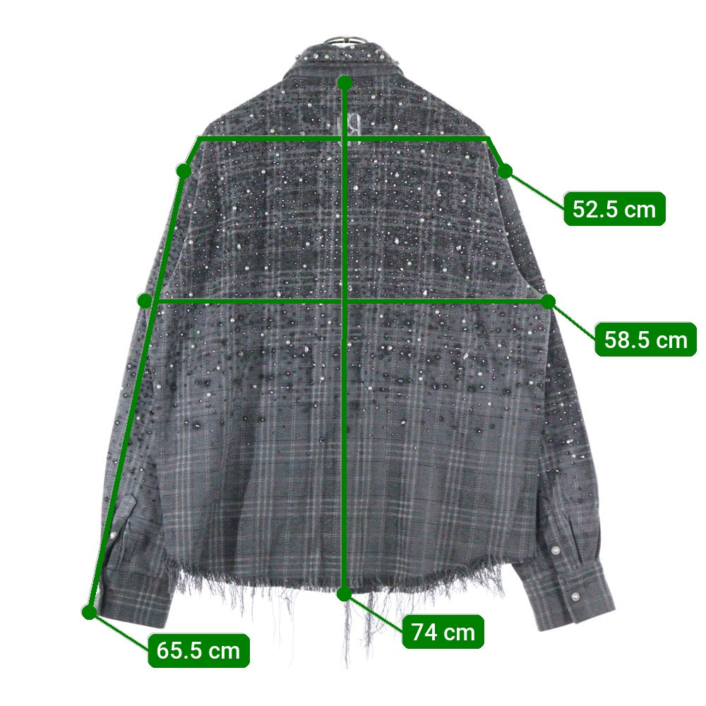 BIRTH OF ROYAL CHILD(バースオブロイヤルチャイルド) Pearl And Diamond Shirt 2511-15015-0020003 パールアンドダイヤモンド装飾長袖シャツ ブラック