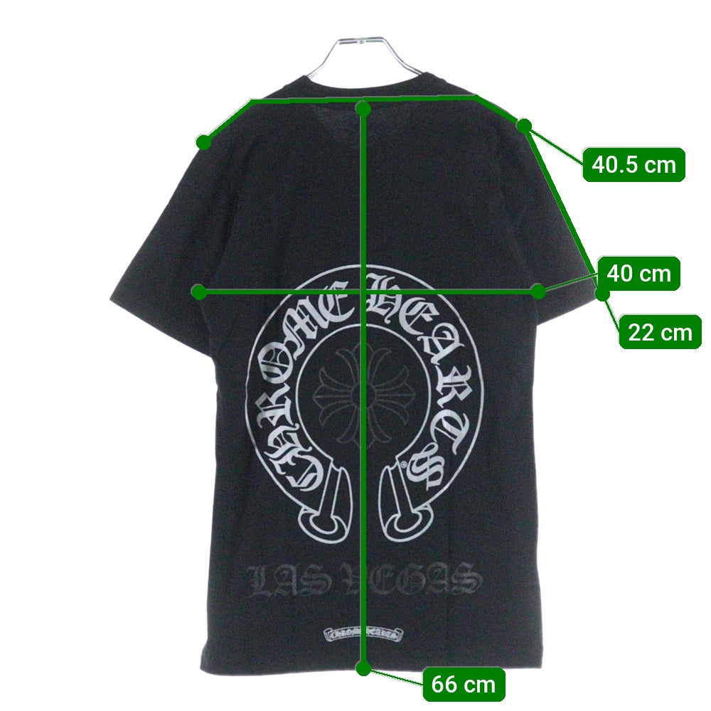 CHROME HEARTS(クロムハーツ) LAS VEGAS EXCLUSIVE HORSESHOE SS TEE ラスベガス限定 ホースシュープリント クルーネック 半袖Tシャツ カットソー ブラック/シルバー
