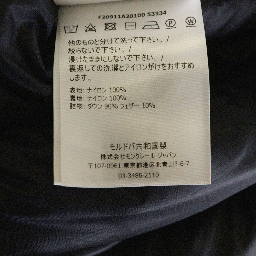MONCLER(モンクレール) 20AW ARVES F20911A20100 53334 ラバーロゴ ジップアップダウンジャケット ネイビー