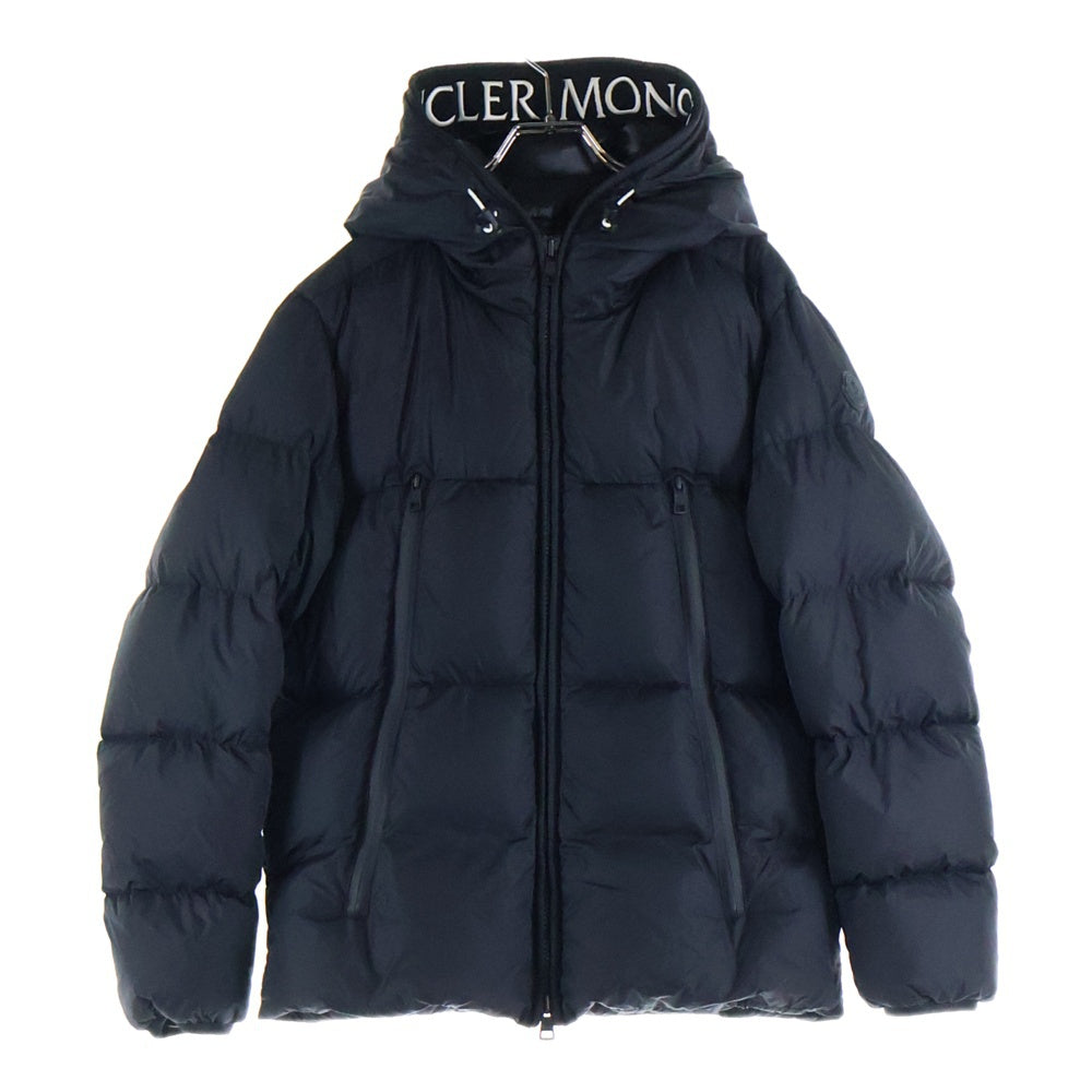 MONCLER(モンクレール) 19AW MONTCLA E20914194385 C0300 モンクラー ロゴ刺繍 ラバーワッペン フーデッド ジップアップ ダウンジャケット ブラック