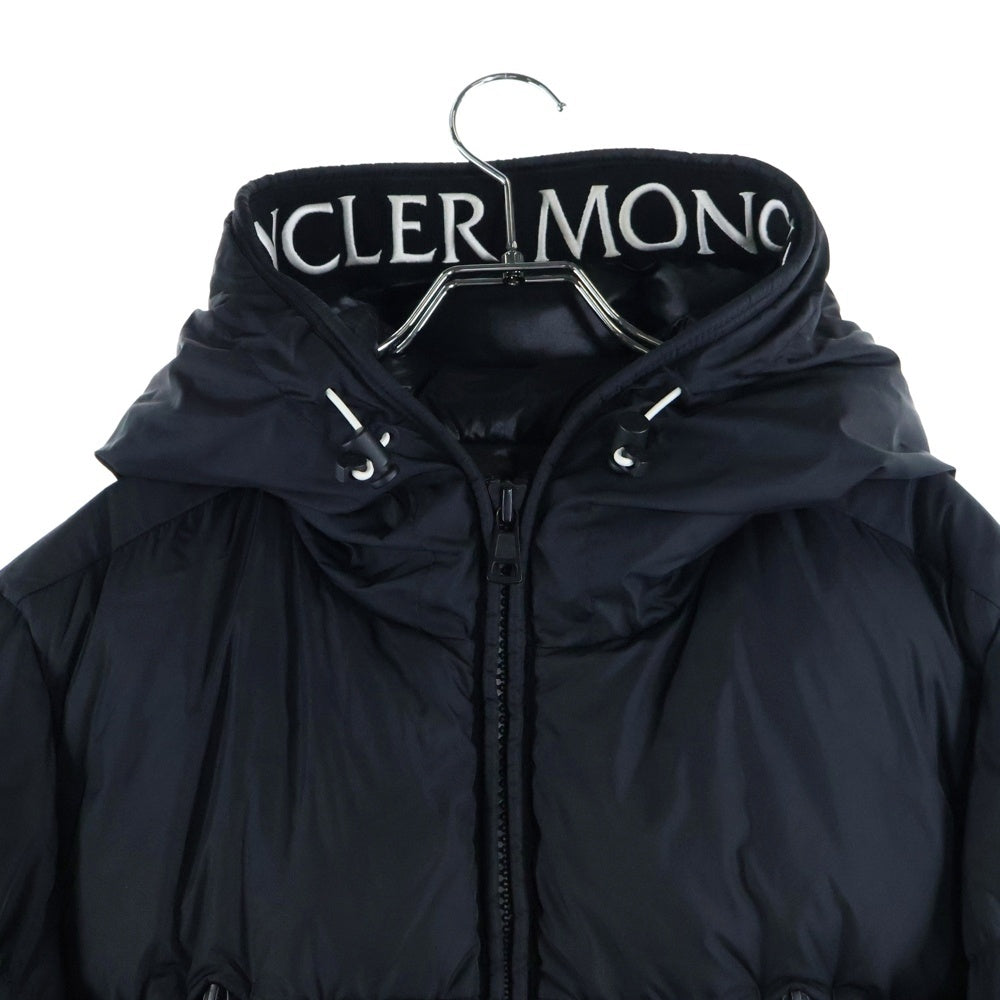 MONCLER(モンクレール) 19AW MONTCLA E20914194385 C0300 モンクラー ロゴ刺繍 ラバーワッペン フーデッド ジップアップ ダウンジャケット ブラック