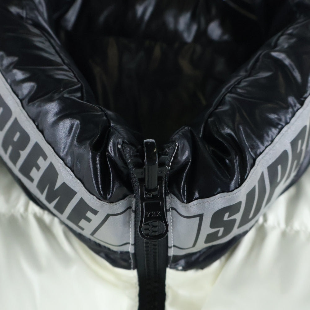 SUPREME(シュプリーム) 20SS Shiny Reversible Puffy Jacket リバーシブル ナイロン ダウンジャケット ホワイト/ブラック