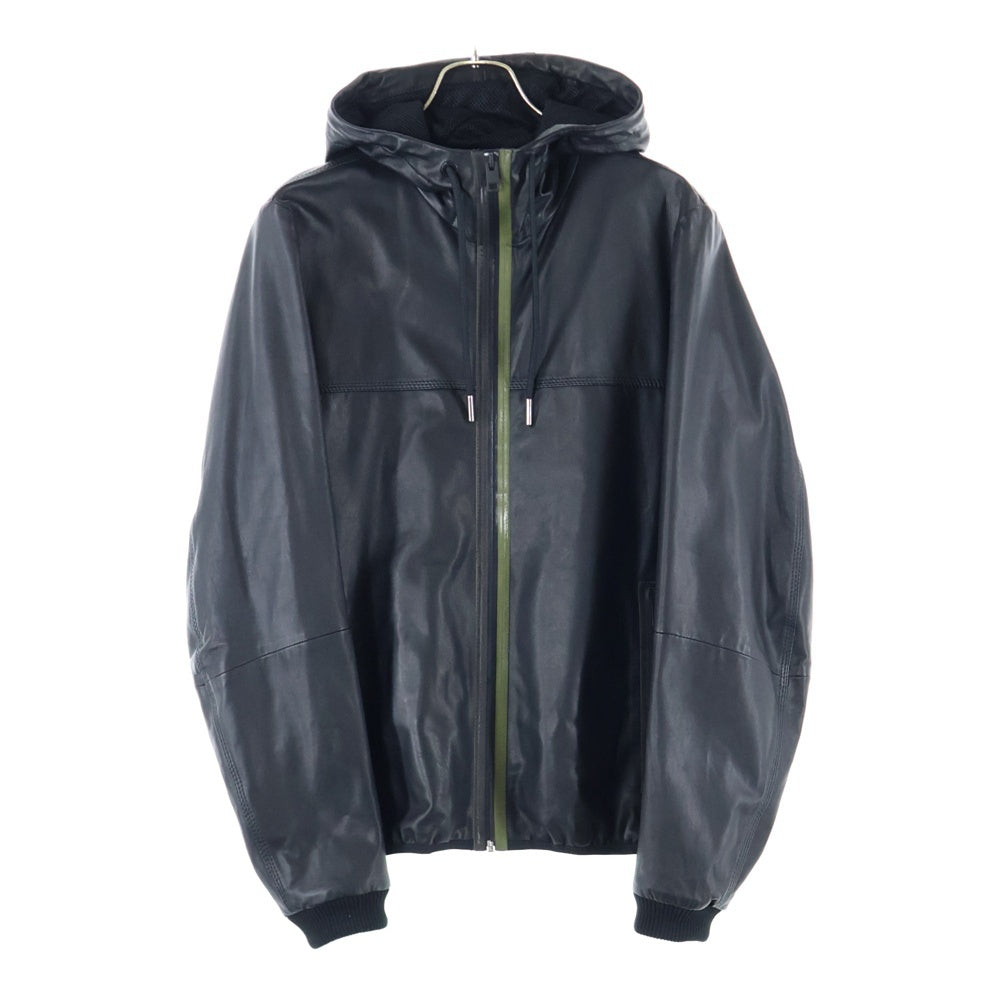 DIESEL(ディーゼル) ×SILENCE NOISE サイレンスノイズ シープスキン レザー ジップアップパーカー フーディ ジャケット ブラック