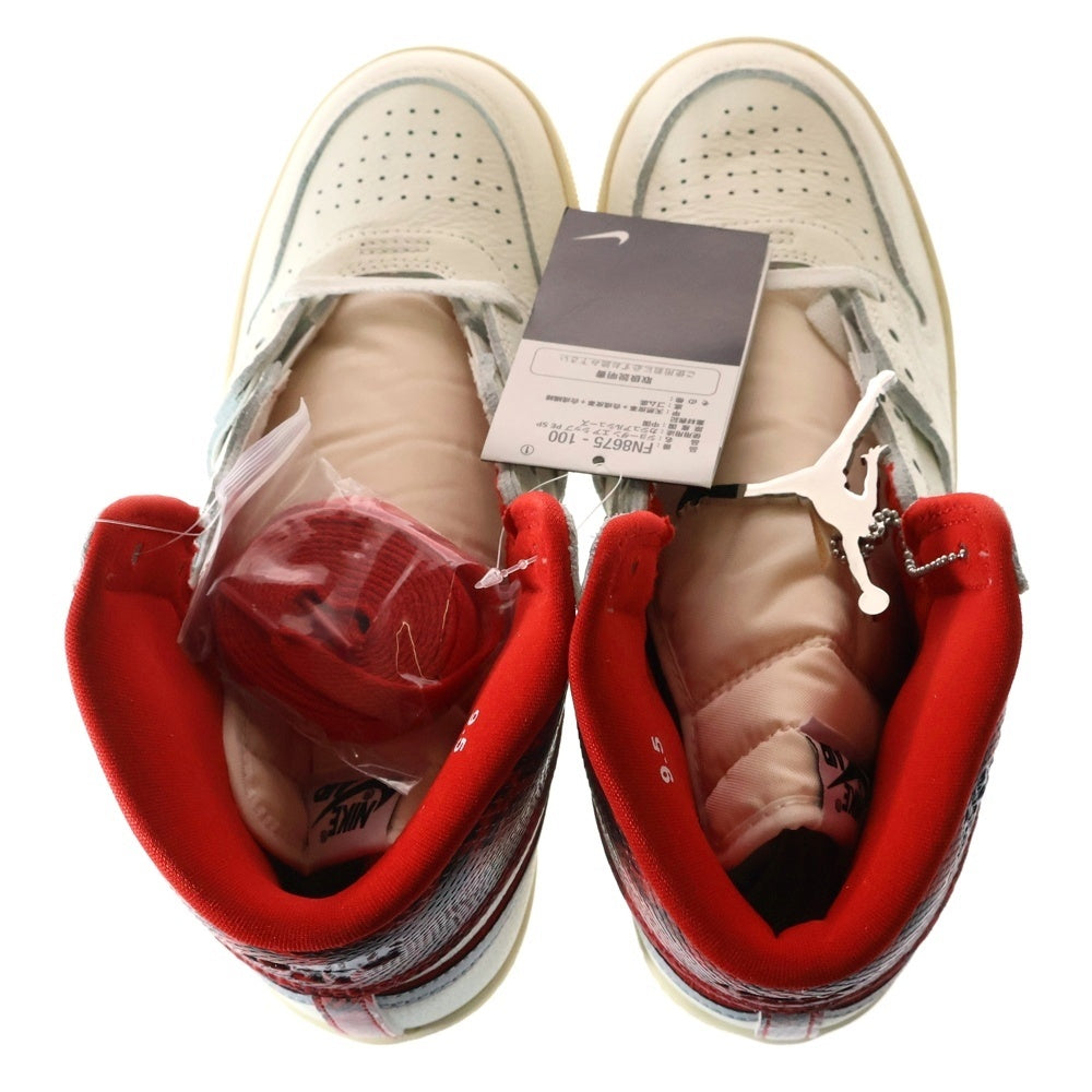 NIKE(ナイキ) ×AWAKE NY JORDAN AIR SHIP PE SP FN8675-100 アウェイク ニューヨーク ジョーダン エアシップ ハイカットスニーカー シューズ ホワイト/レッド US9.5/27.5cm