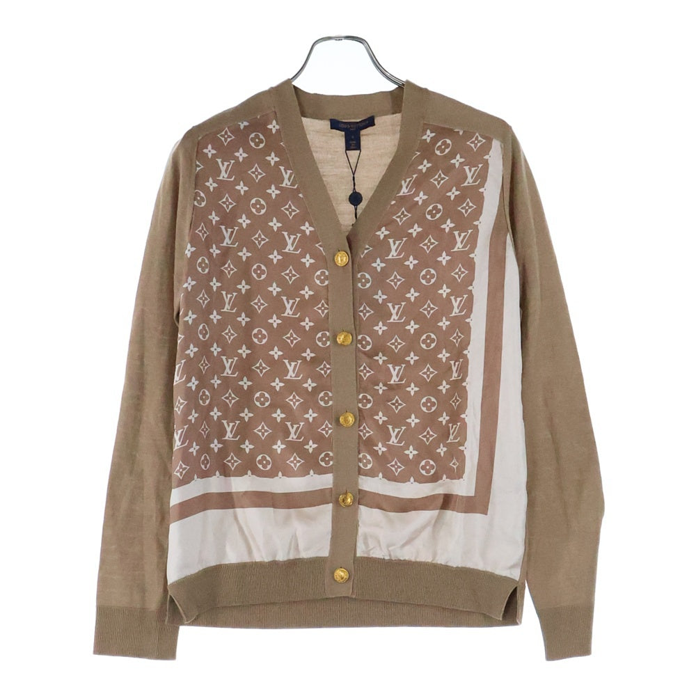 LOUIS VUITTON(ルイヴィトン) L/S W/Printed Twill Front Cardigan RW231D 172 FOKC14 モノグラムフロントカーディガン ベージュ レディース