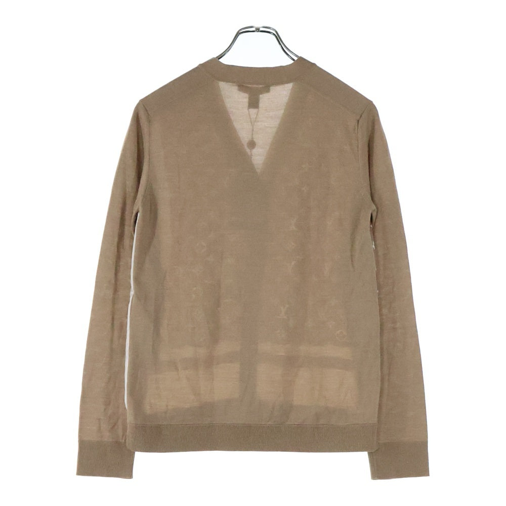 LOUIS VUITTON(ルイヴィトン) L/S W/Printed Twill Front Cardigan RW231D 172 FOKC14 モノグラムフロントカーディガン ベージュ レディース