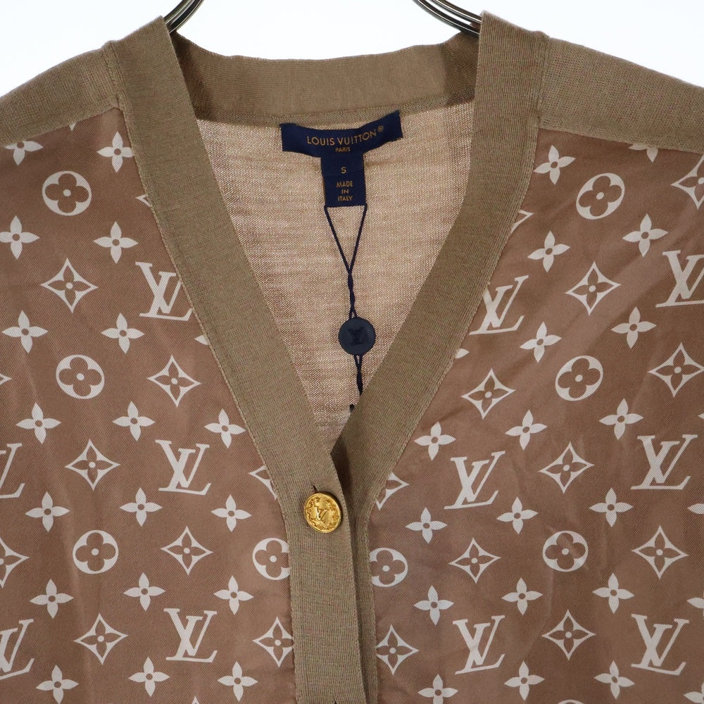 LOUIS VUITTON(ルイヴィトン) L/S W/Printed Twill Front Cardigan RW231D 172 FOKC14 モノグラムフロントカーディガン ベージュ レディース