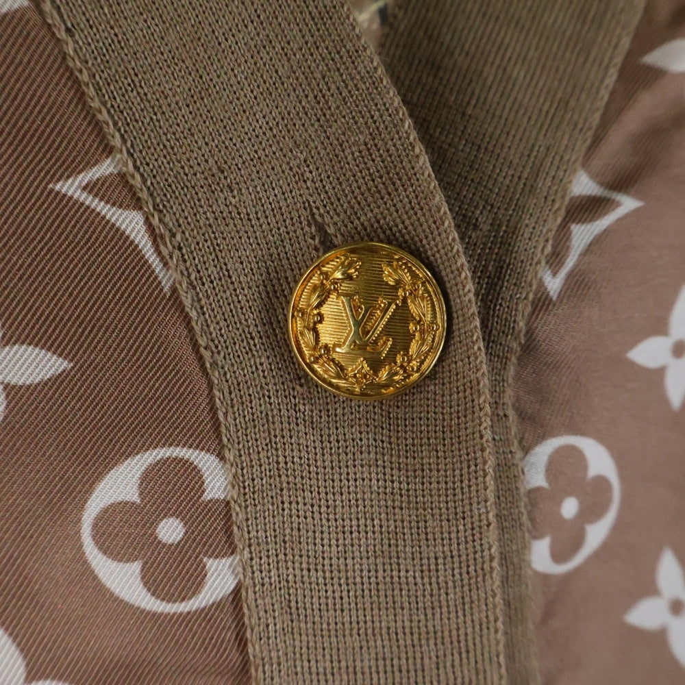LOUIS VUITTON(ルイヴィトン) L/S W/Printed Twill Front Cardigan RW231D 172 FOKC14 モノグラムフロントカーディガン ベージュ レディース