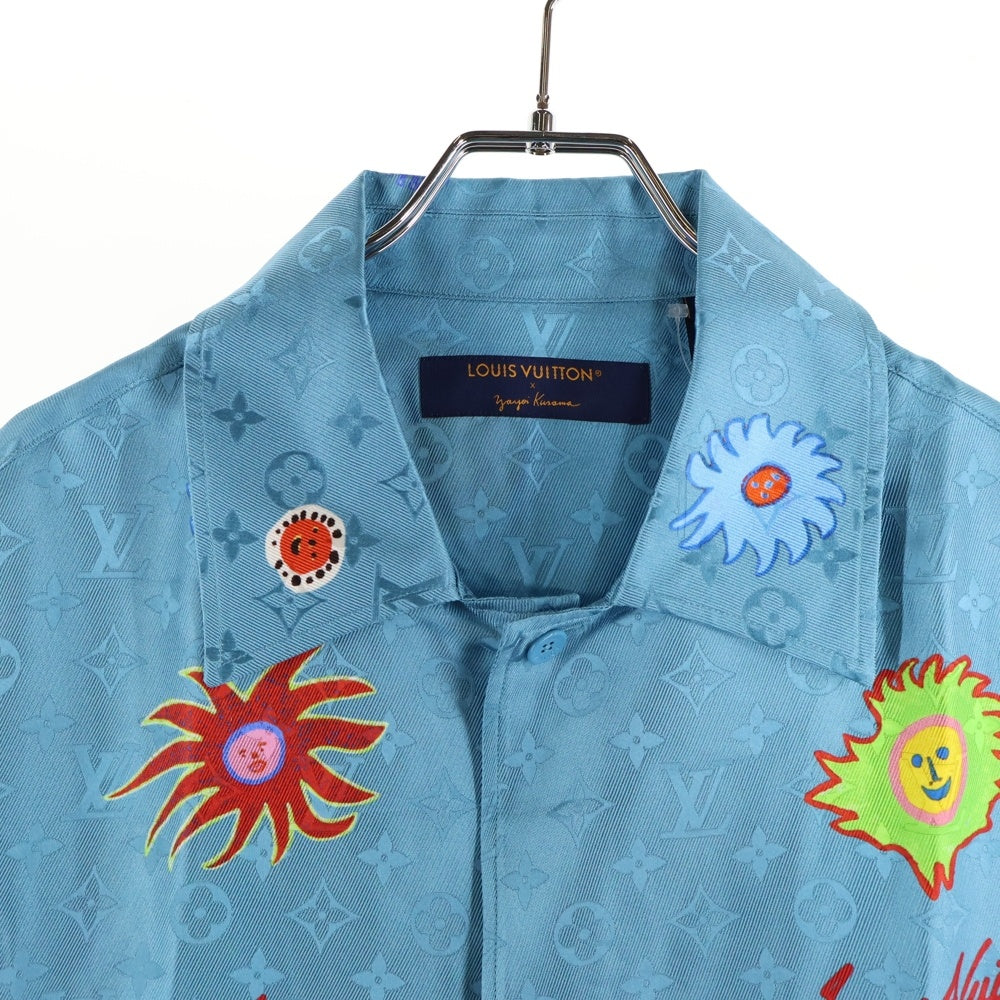 LOUIS VUITTON(ルイヴィトン) ×YK Monogram Face Shirt RM232H V36 HOS31W ×草間彌生 モノグラムフェイスプリント半袖シャツ ライトブルー