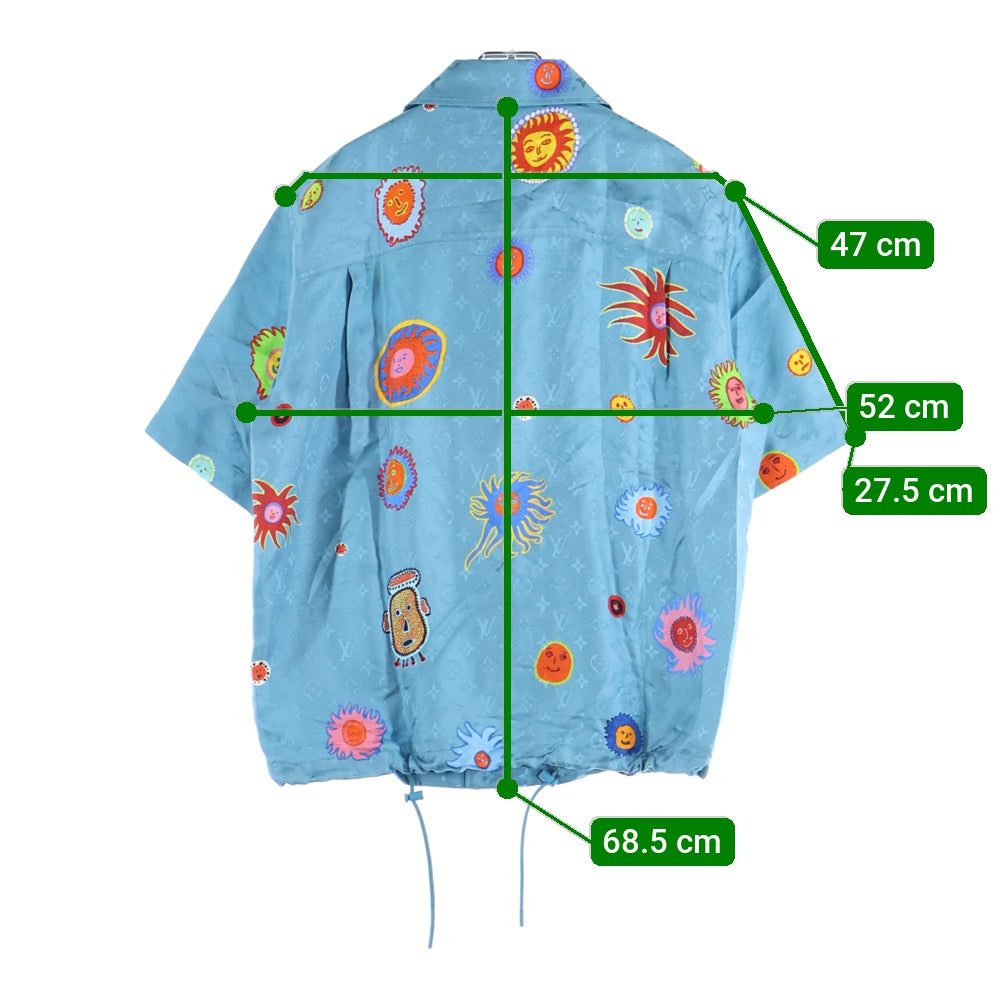 LOUIS VUITTON(ルイヴィトン) ×YK Monogram Face Shirt RM232H V36 HOS31W ×草間彌生 モノグラムフェイスプリント半袖シャツ ライトブルー