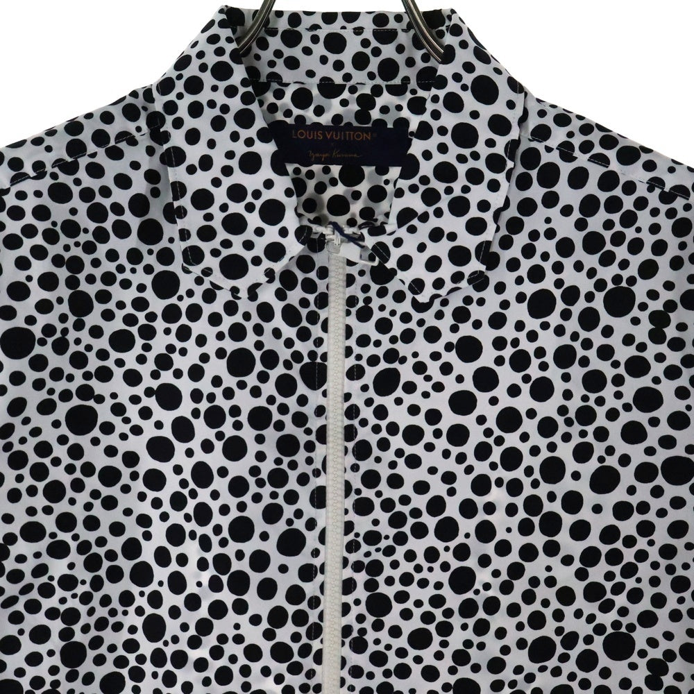 LOUIS VUITTON(ルイヴィトン) ×YK Dots Printed Zipped Shirt RM231H V29 HOS30W ×草間彌生 ドット柄 ジップアップナイロンジャケット ホワイト/ブラック
