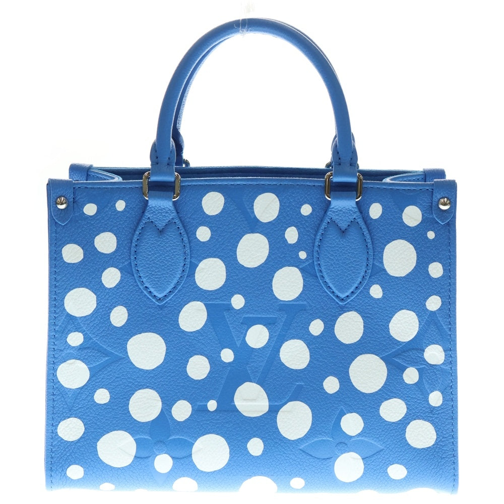 LOUIS VUITTON(ルイヴィトン) ×YK On The Go PM Leather Handbag M46424 ×草間彌生 オンザゴー PM モノグラムレザー2WAYハンドバッグ ブルー