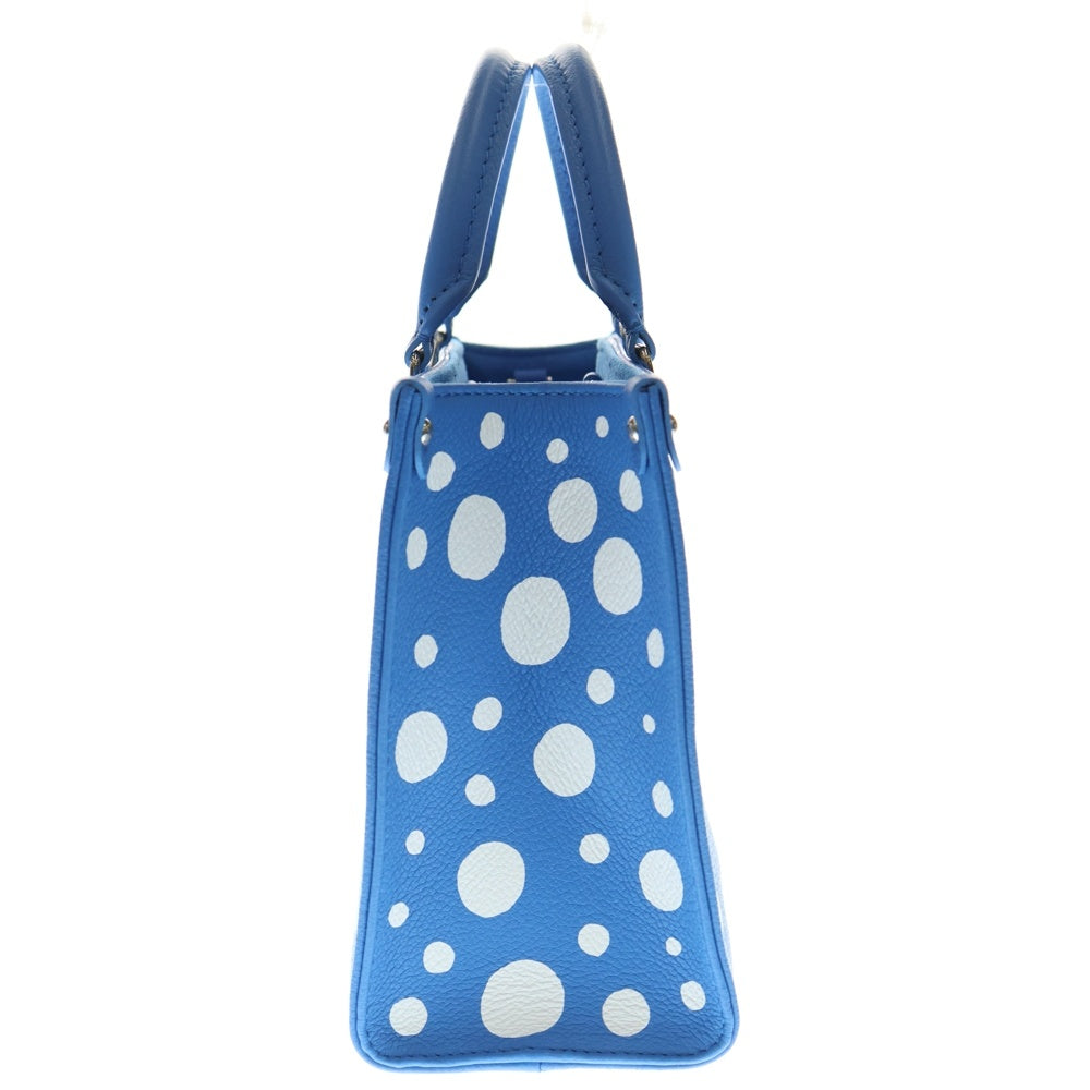 LOUIS VUITTON(ルイヴィトン) ×YK On The Go PM Leather Handbag M46424 ×草間彌生 オンザゴー PM モノグラムレザー2WAYハンドバッグ ブルー