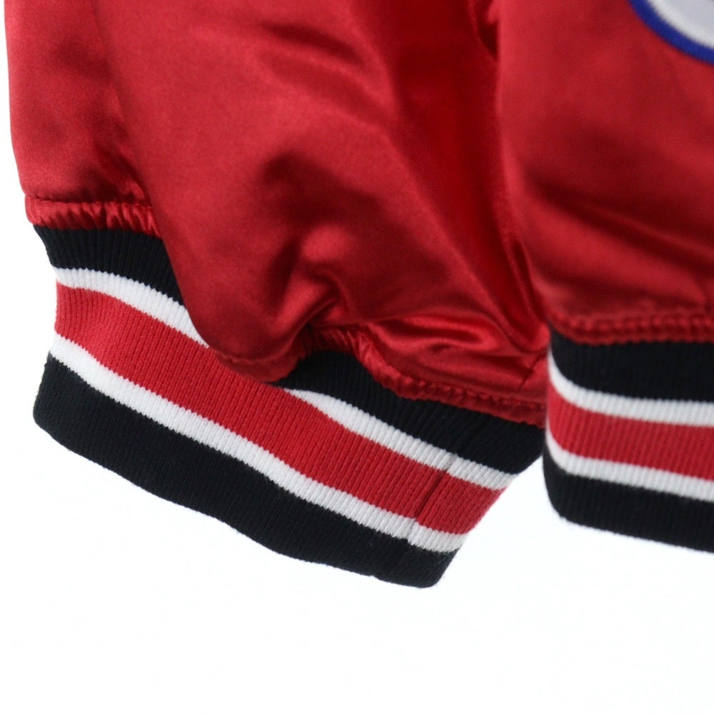 SUPREME(シュプリーム) 18AW ×Champion Hooded Satin Varsity Jacket ×チャンピオン フーデッド サテン バーシティジャケット フード付きジャケット レッド