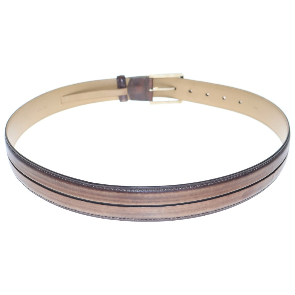 Berluti(ベルルッティ) レザーベルト バックル ブラウン 0114