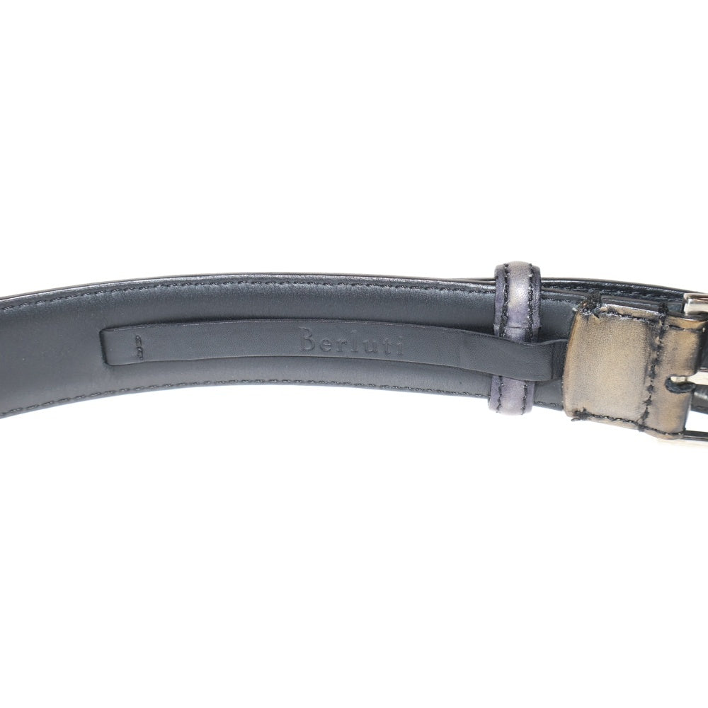 Berluti(ベルルッティ) パティーヌ レザーベルト バックル グレー N0178