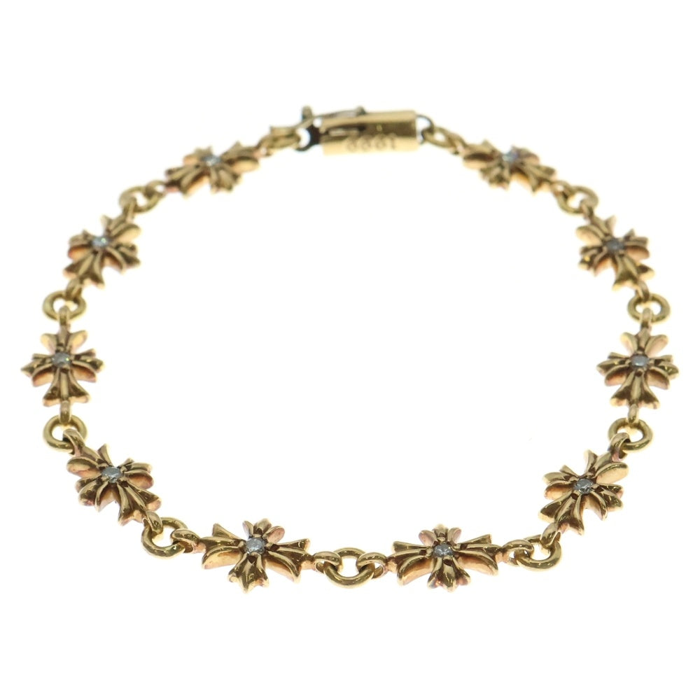 CHROME HEARTS(クロムハーツ) 22K TNY E CH PLS P D 10LINK タイニーECHプラス PAVEダイヤ ゴールドブレスレット