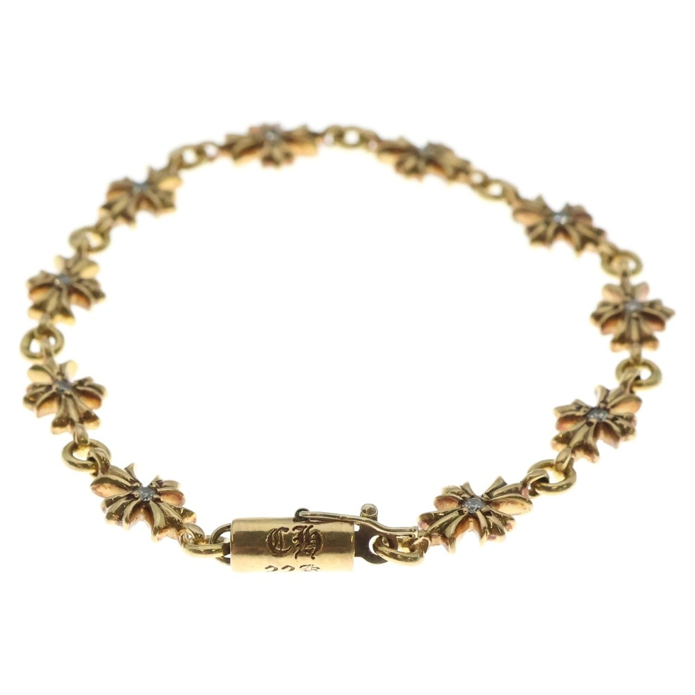 CHROME HEARTS(クロムハーツ) 22K TNY E CH PLS P D 10LINK タイニーECHプラス PAVEダイヤ ゴールドブレスレット
