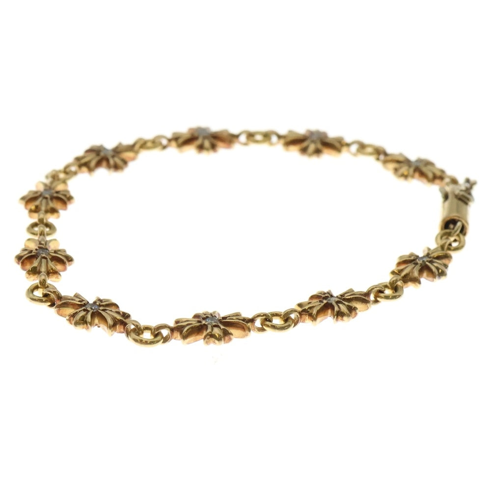 CHROME HEARTS(クロムハーツ) 22K TNY E CH PLS P D 10LINK タイニーECHプラス PAVEダイヤ ゴールドブレスレット