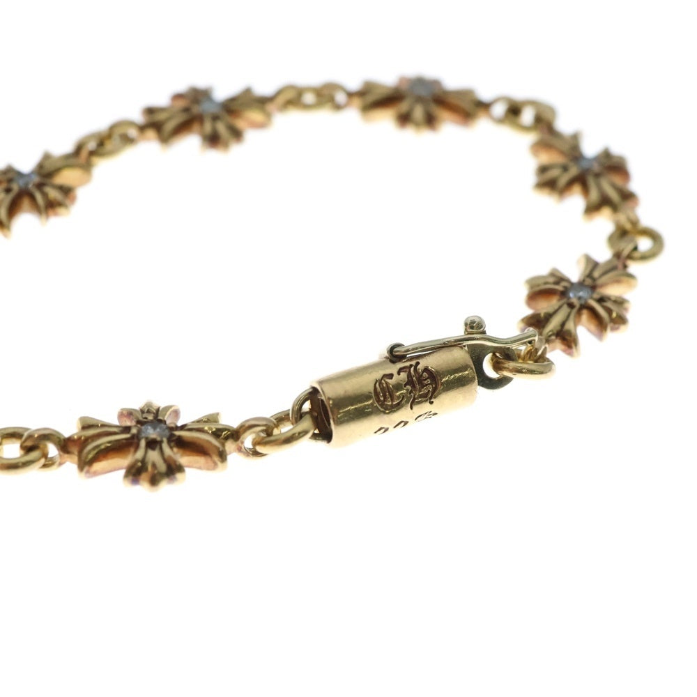 CHROME HEARTS(クロムハーツ) 22K TNY E CH PLS P D 10LINK タイニーECHプラス PAVEダイヤ ゴールドブレスレット