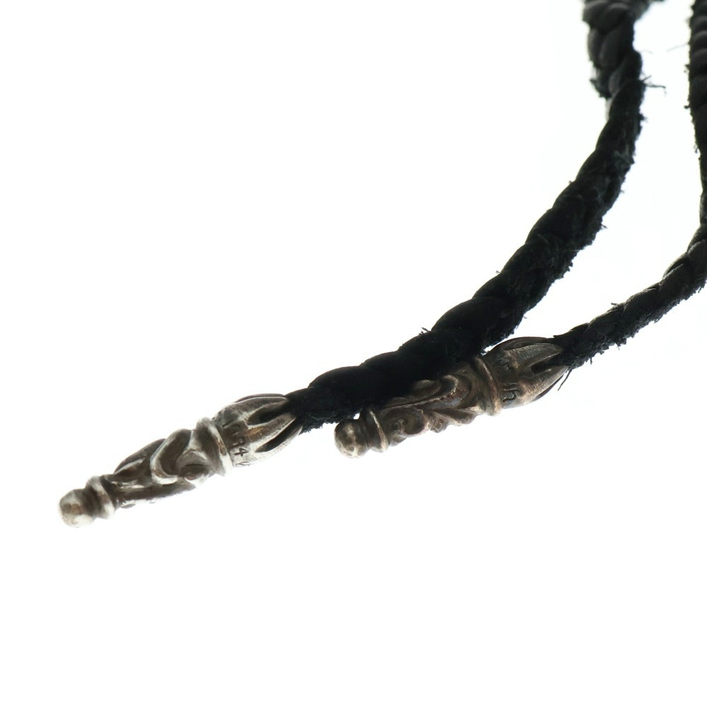 CHROME HEARTS(クロムハーツ) CELTIC CROSS XS ケルティッククロス LEATHER BRAID スクロールレザーブレード シルバー
