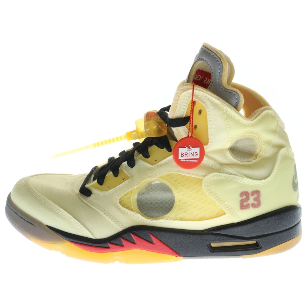 NIKE(ナイキ) ×OFF-WHITE AIR JORDAN 5 RETRO SP SAIL DH8565-100 オフホワイト エアジョーダン5 レトロ セイル ハイカットスニーカー アイボリー US12.5/30.5cm