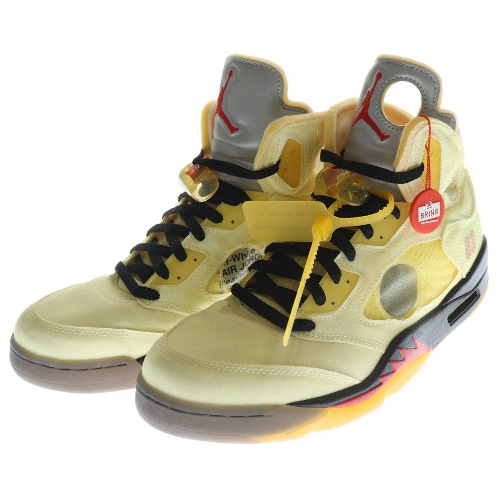 NIKE(ナイキ) ×OFF-WHITE AIR JORDAN 5 RETRO SP SAIL DH8565-100 オフホワイト エアジョーダン5 レトロ セイル ハイカットスニーカー アイボリー US12.5/30.5cm