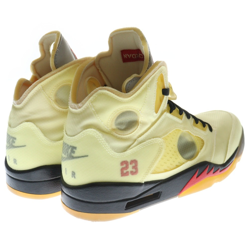 NIKE(ナイキ) ×OFF-WHITE AIR JORDAN 5 RETRO SP SAIL DH8565-100 オフホワイト エアジョーダン5 レトロ セイル ハイカットスニーカー アイボリー US12.5/30.5cm