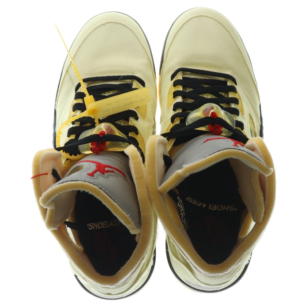 NIKE(ナイキ) ×OFF-WHITE AIR JORDAN 5 RETRO SP SAIL DH8565-100 オフホワイト エアジョーダン5 レトロ セイル ハイカットスニーカー アイボリー US12.5/30.5cm