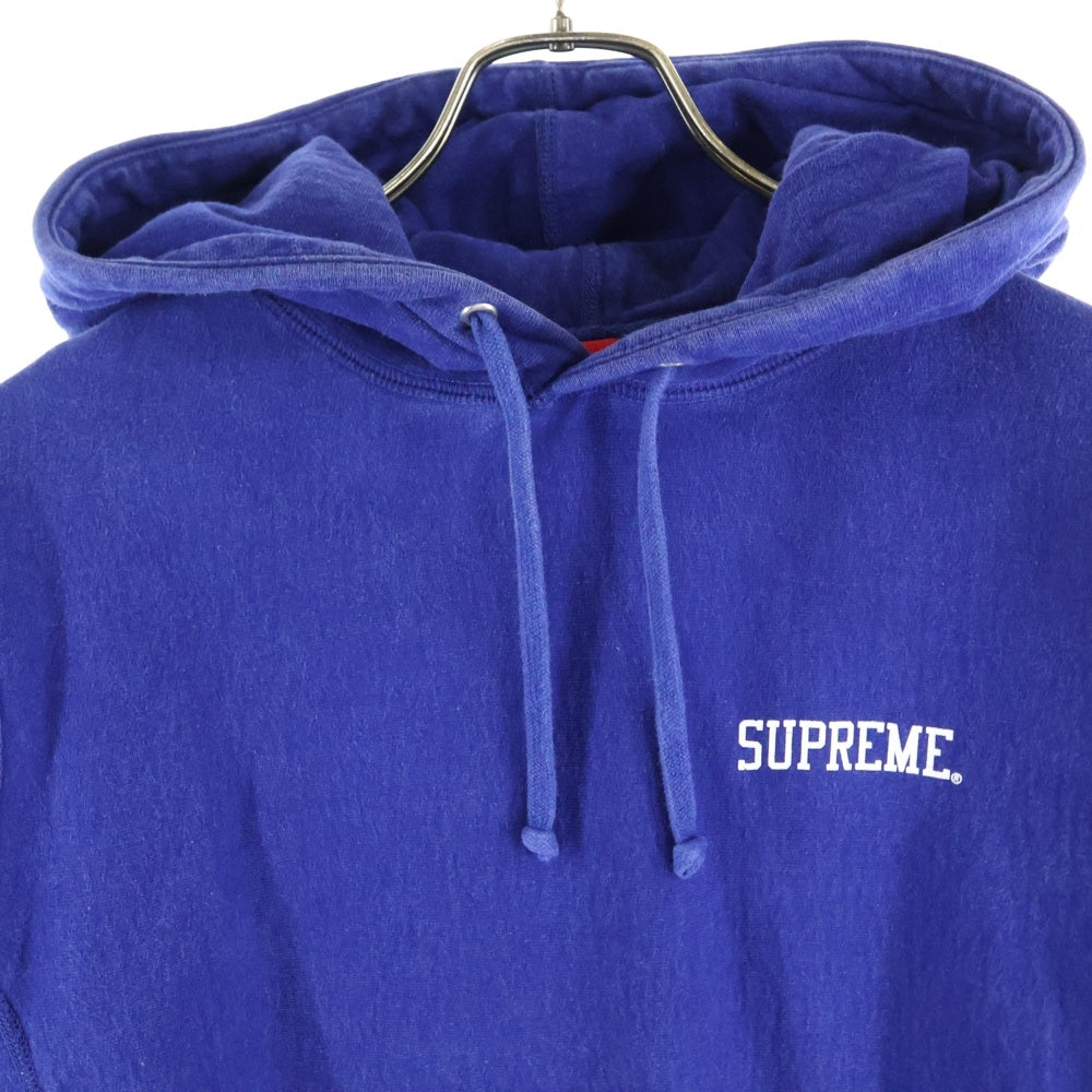SUPREME(シュプリーム) 14AW ×RAYMOND PETTIBON Blood and Sperm Hoodie レイモンド ペティボン ブラッド アンド スパーム ロゴプリント プルオーバー スウェットパーカー ブルー