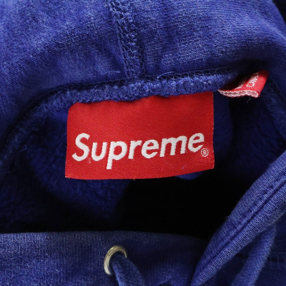 SUPREME(シュプリーム) 14AW ×RAYMOND PETTIBON Blood and Sperm Hoodie レイモンド ペティボン ブラッド アンド スパーム ロゴプリント プルオーバー スウェットパーカー ブルー
