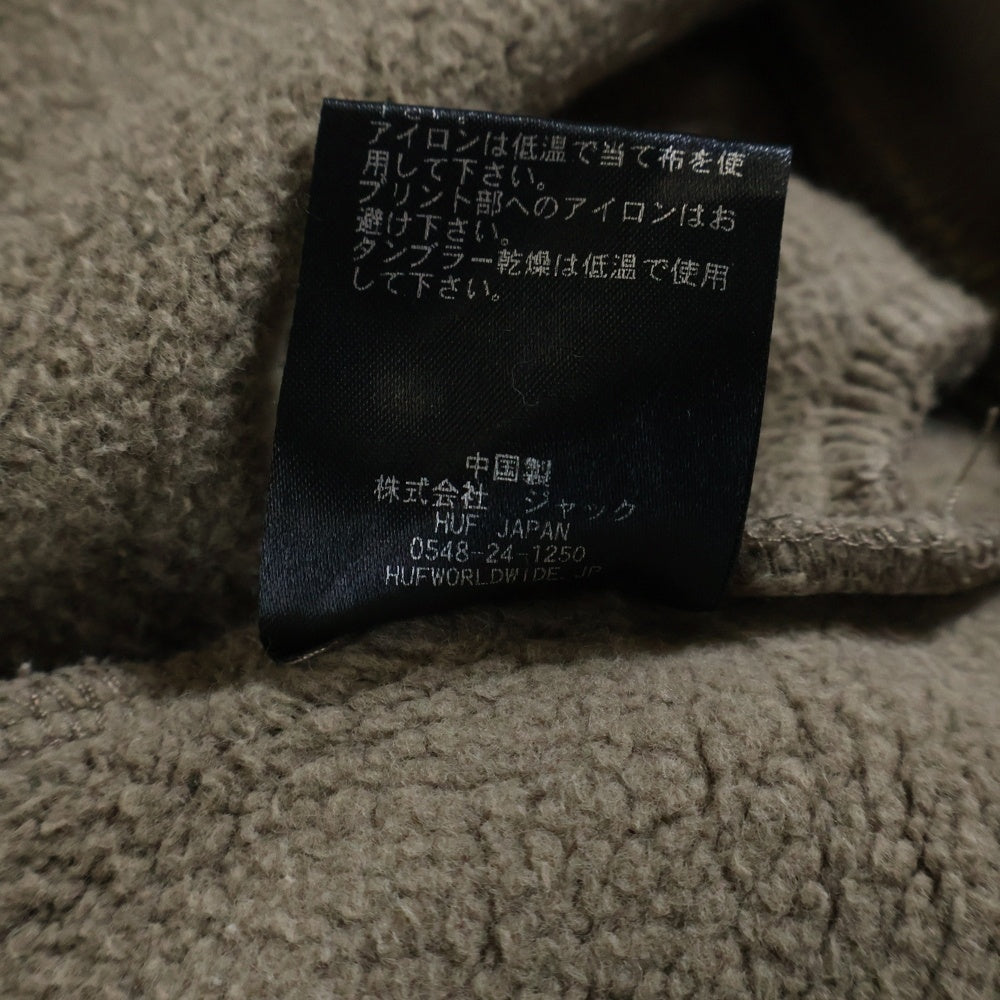 HUF(ハフ) SHADOW SERIF 1/4 ZIP MOCKNECK FL00157 ハーフジップ スウェット トレーナー ベージュ