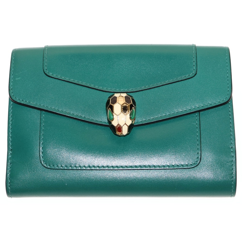 BVLGARI(ブルガリ) セルペンティ フォーエバー 二つ折り財布 カーフレザー グリーン 282665